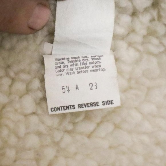 Vintage Levi's Sherpa Lined Denim Jean Trucker Jacket Coat Size 44R Made in USA - Picture 6 of 8